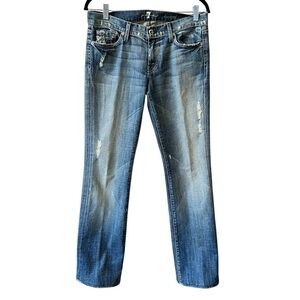 7FAM FOR ALL MANKIND BOOTCUT JEANS DISTRESSED FADING FLAP POCKETS STREETWEAR 29